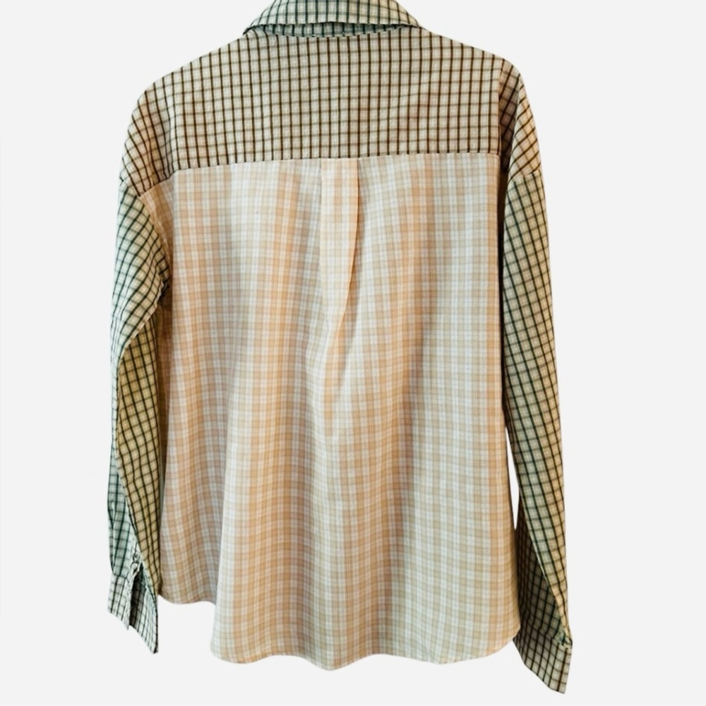 Hem & Thread Plaid Patchwork, Neutral Colour Bloc… - image 5